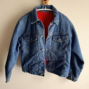 Vintage 80's fleece-lined denim jacket for kids  (6-8)